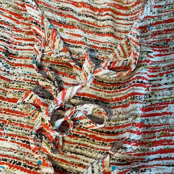 PAINTED THREADS peplum style long sleeve blouse / top. Crop front multi color XS - Picture 10 of 13